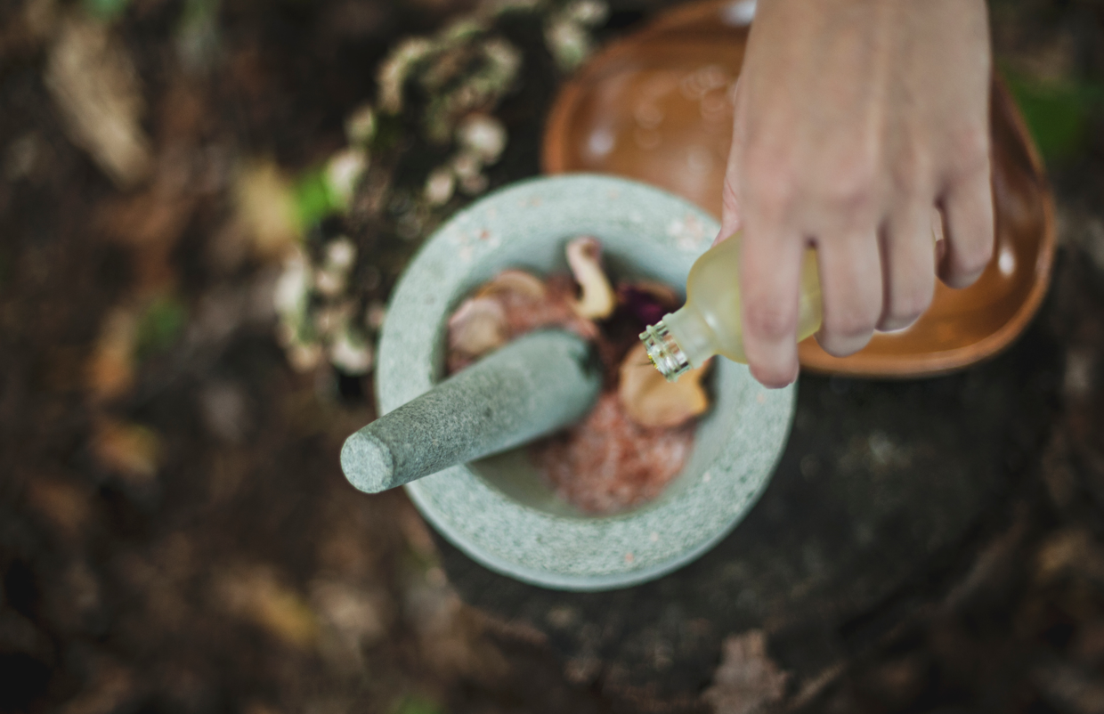 Pouring oil